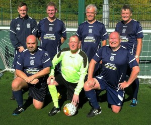 The BWFC over 50s team at Manchester City