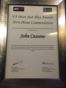 John Cassano certificate